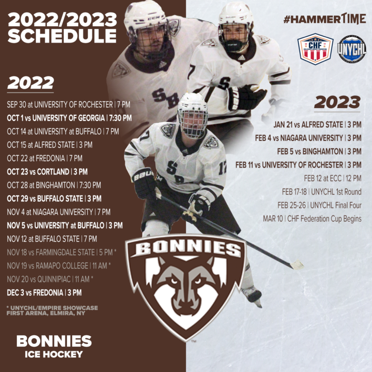 2022/2023 Schedule has been released - St. Bonaventure Bonnies Hockey